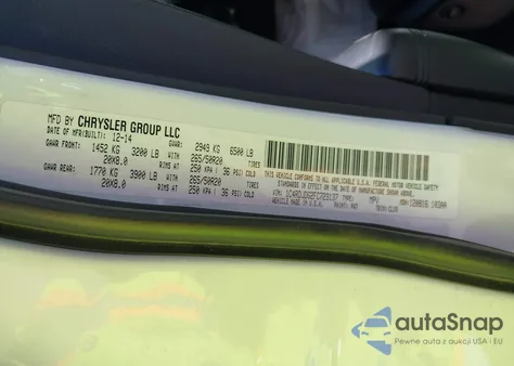 2015 Dodge Durango Limited from USA, damaged, VIN 1C4RDJDG2FC723137